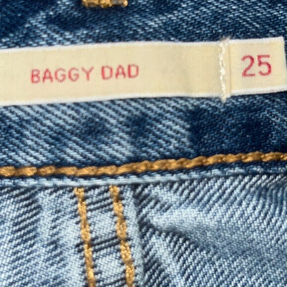 LEVI'S RE-RELEASE BIG E BAGGY DAD ULTRA WIDE LEG BLUE DENIM JEANS  EUC - W25 L32 - Picture 2 of 11